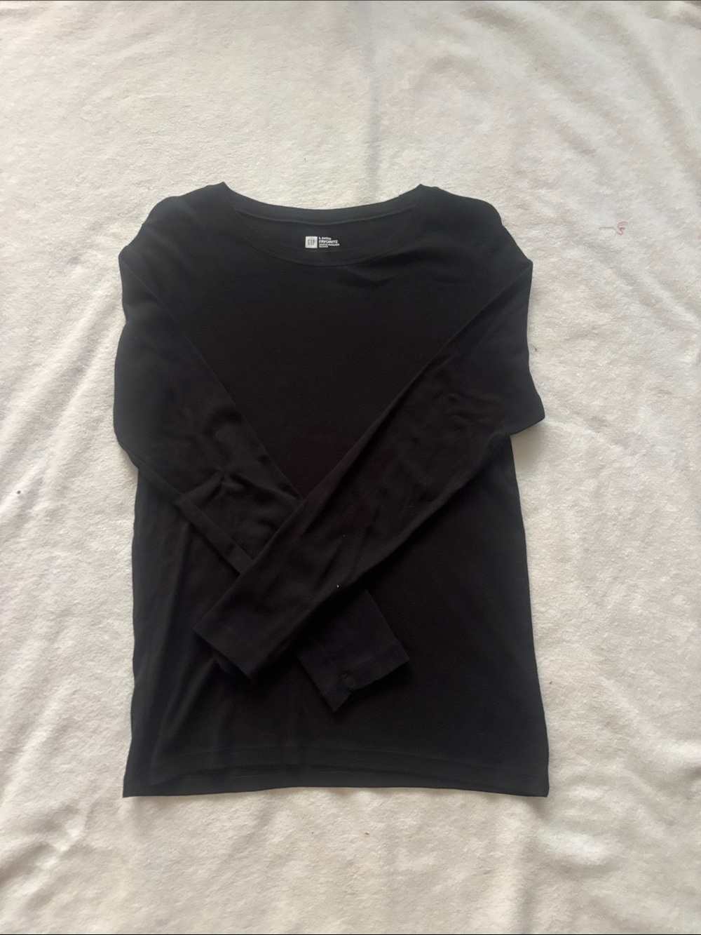 GAP Black Ribbed Crewneck Long Sleeve Top